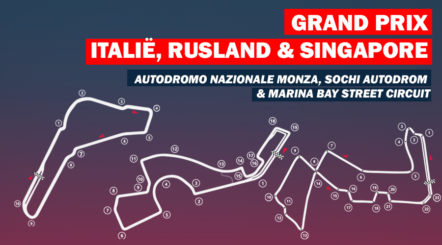 Circuits van de week: Monza, Sochi & Marina Bay