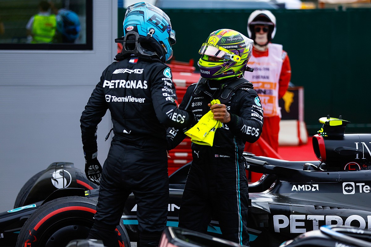 George Russell ziet zweet aan voor regen in F1 Spanje: 